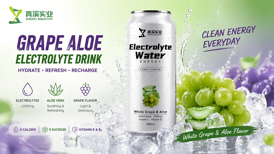 500ml grape aloe electrolyte energy drink aluminum can