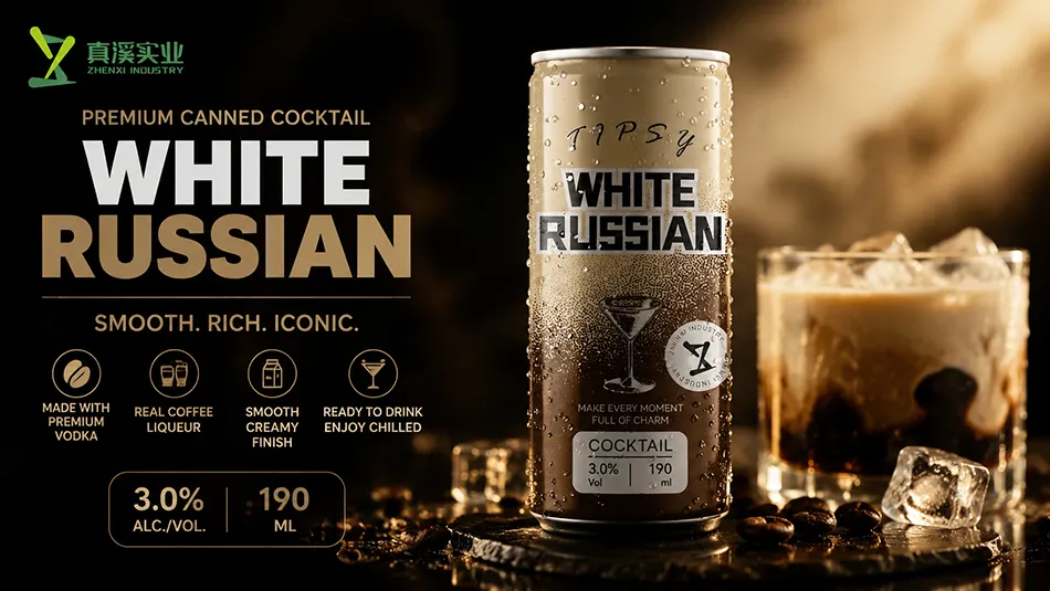 190ml white russian canned cocktail vodka inspired RTD beverage