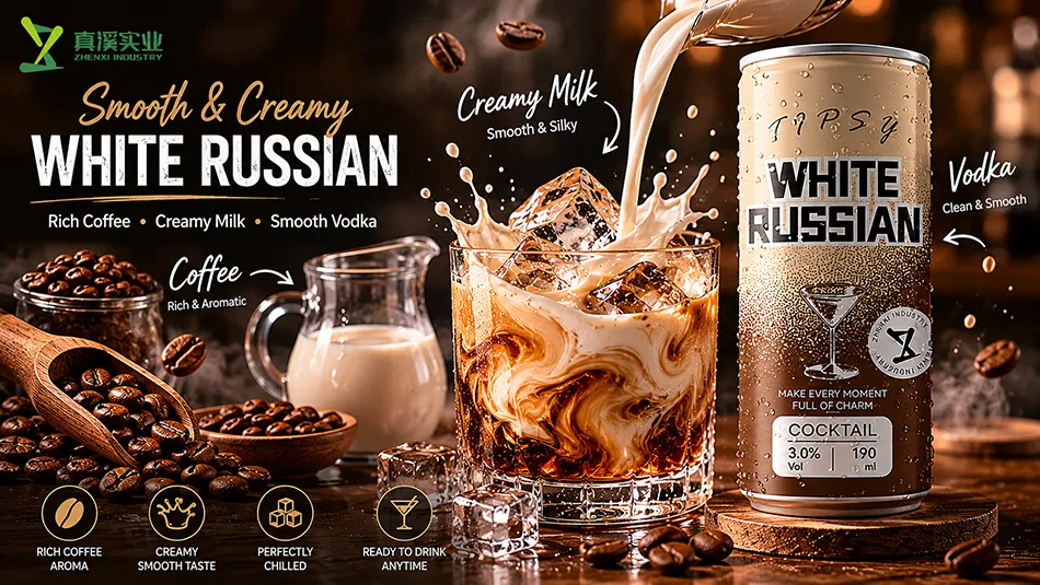 coffee cream inspired white russian ready to drink cocktail