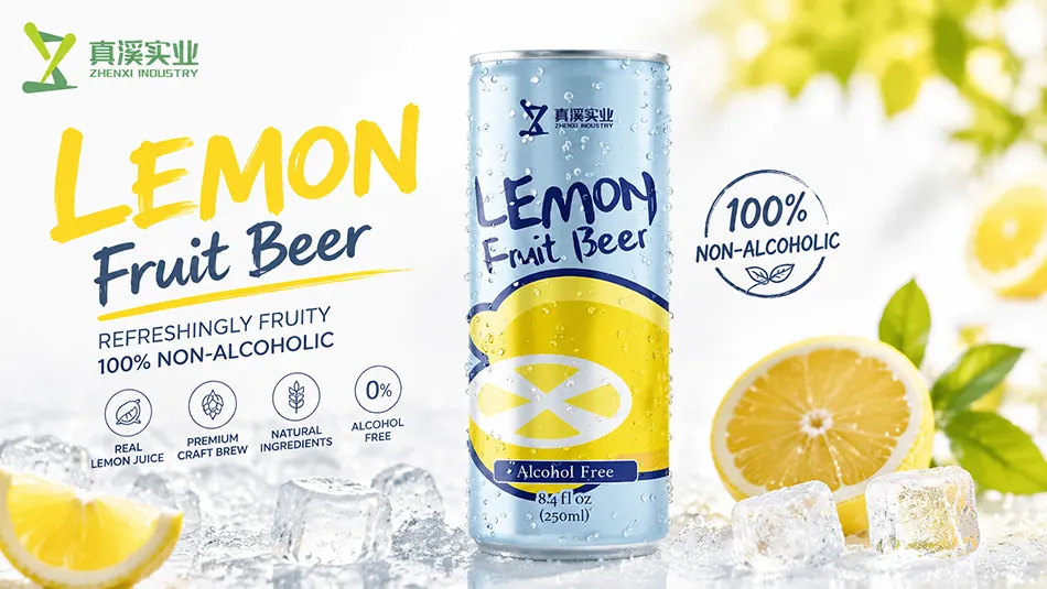 250ml lemon non alcoholic craft beer alcohol free citrus beer can