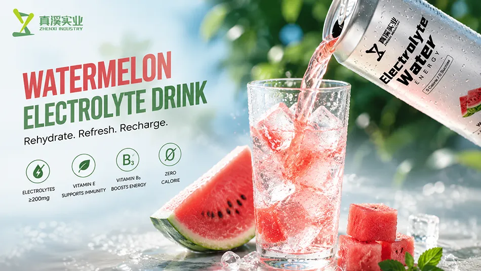 watermelon electrolyte energy drink pouring into glass with ice