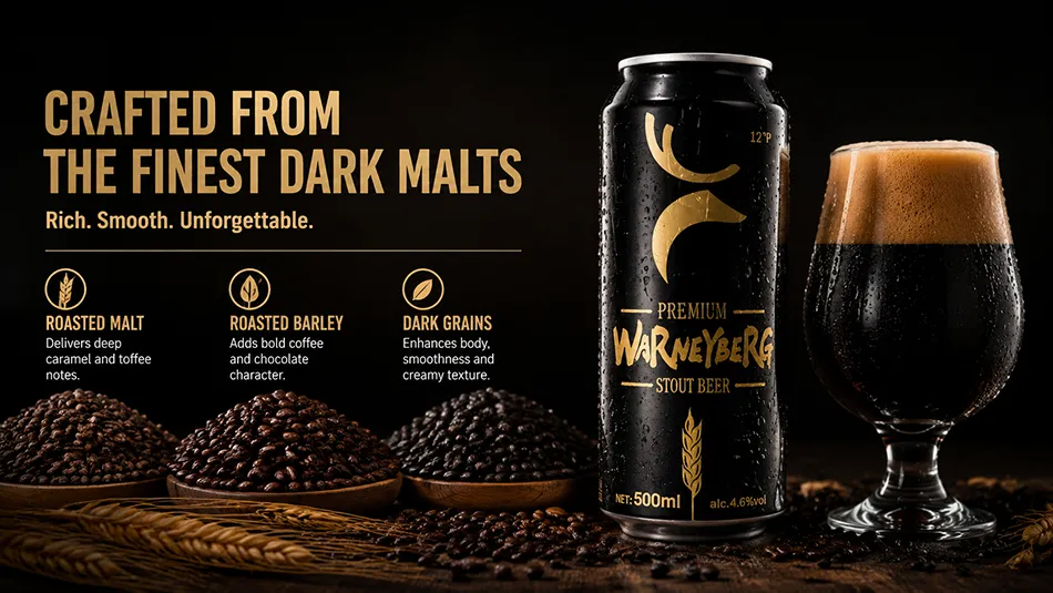 dark roasted malt ingredients for premium craft stout beer