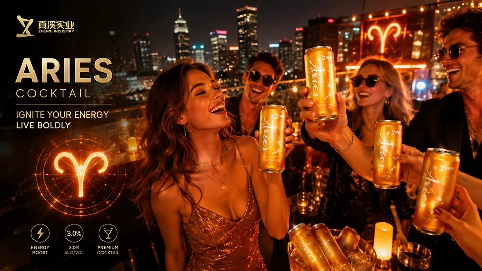 Aries zodiac canned cocktail for energetic social drinking