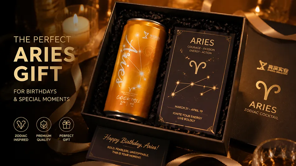 Aries zodiac canned cocktail gift for astrology lovers