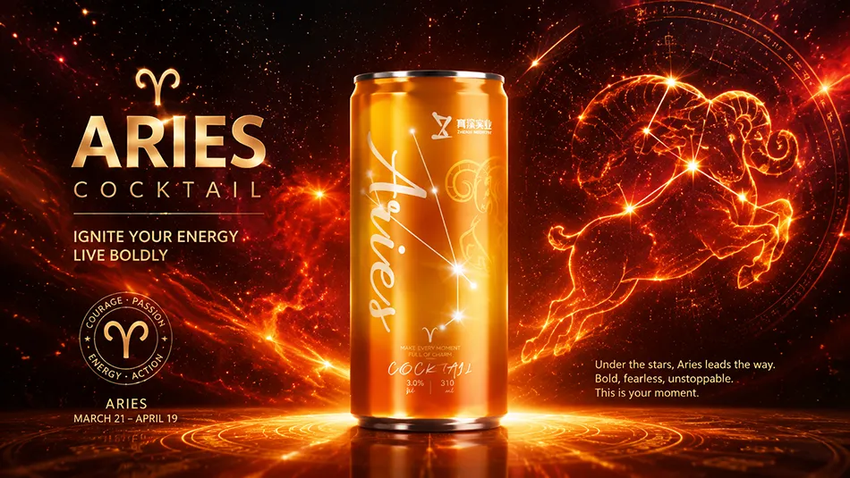 Aries zodiac cocktail inspired by astrology constellation and stars