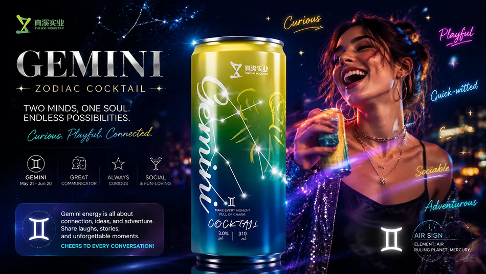 Gemini zodiac cocktail inspired by expressive and energetic personality