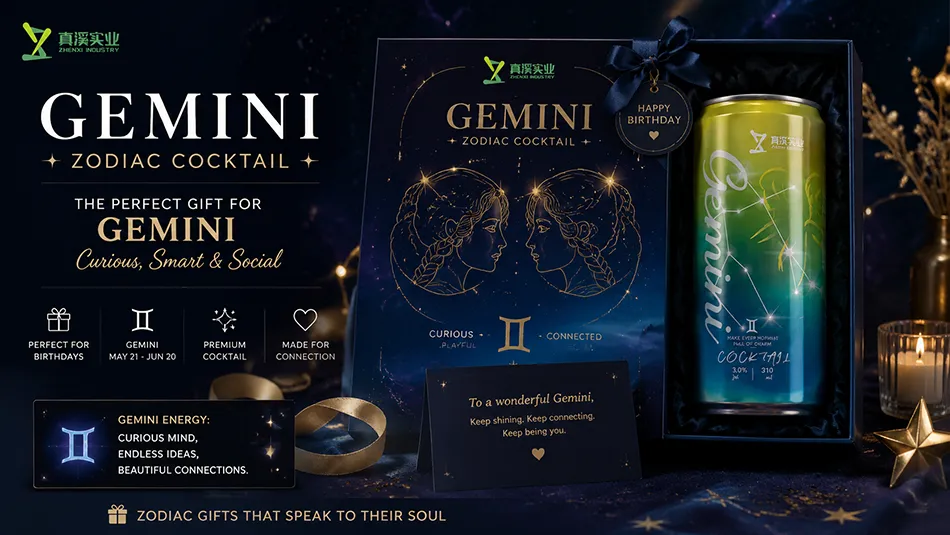 Gemini zodiac cocktail gift for astrology lovers