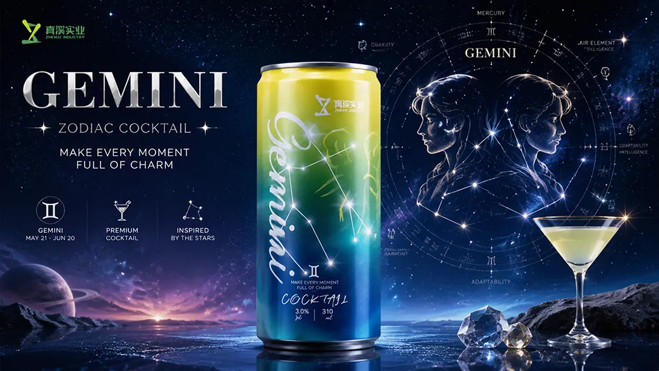 Gemini zodiac cocktail inspired by astrology constellation and stars