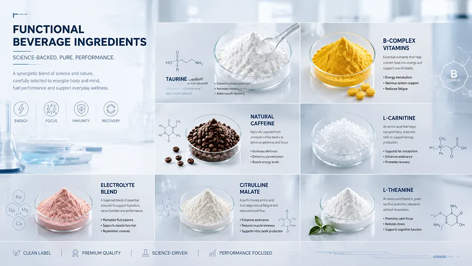 Technical formulation analysis of WADA and IOC compliant energy drink ingredients processed by ZhenXi Industry