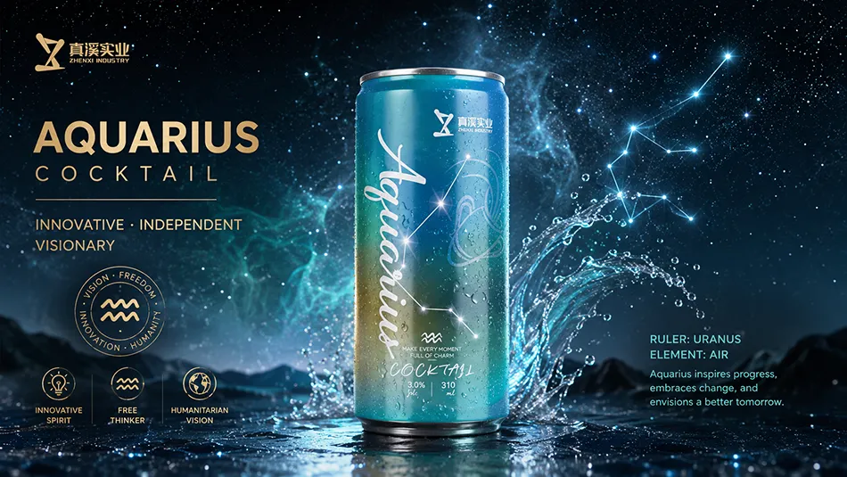 310ml Aquarius Zodiac Cocktail canned alcoholic drink by ZhenXi