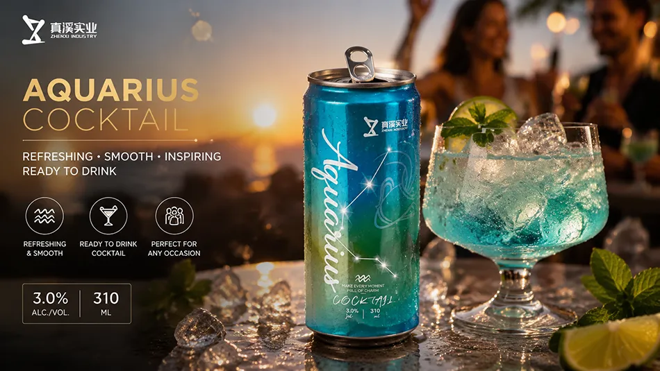 Ready to drink canned Aquarius cocktail with refreshing alcoholic flavor