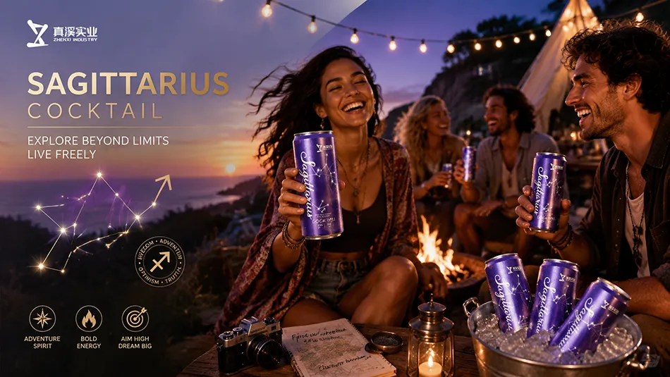 Sagittarius zodiac canned cocktail for outdoor social drinking