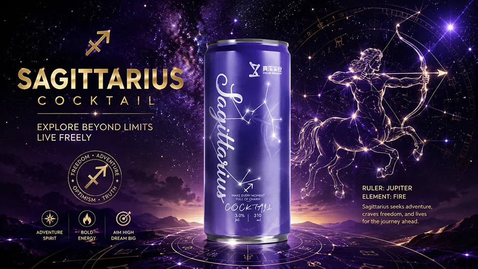 Sagittarius zodiac cocktail inspired by astrology constellation and stars