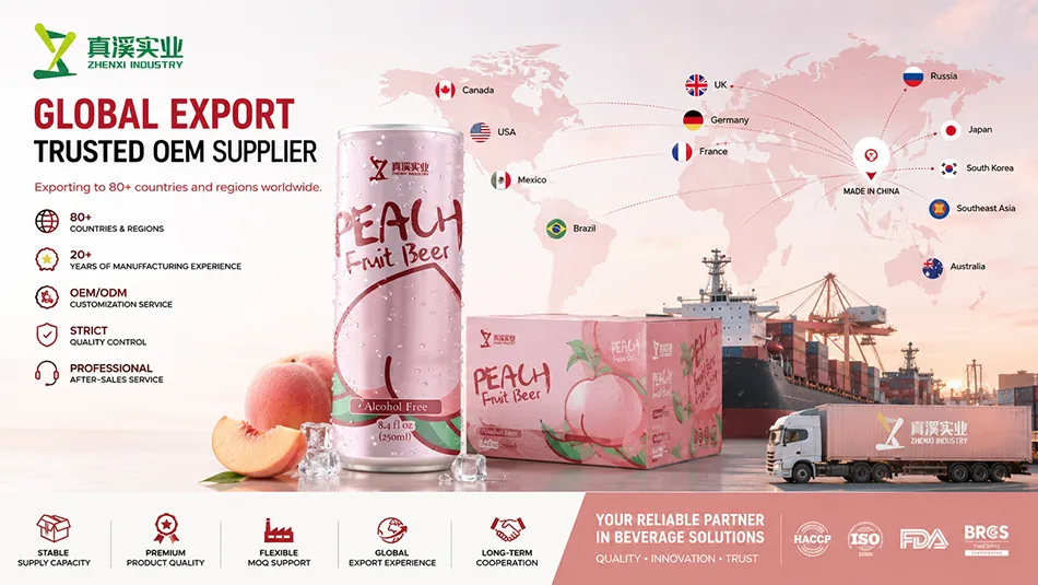 peach non alcoholic beer export supplier for global beverage brands
