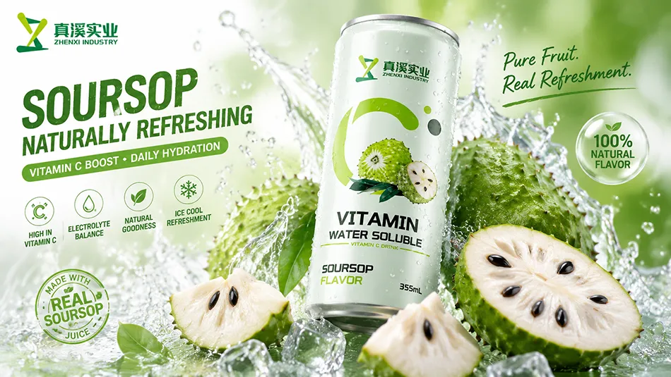 refreshing 355ml soursop vitamin C functional drink with tropical fruit flavor