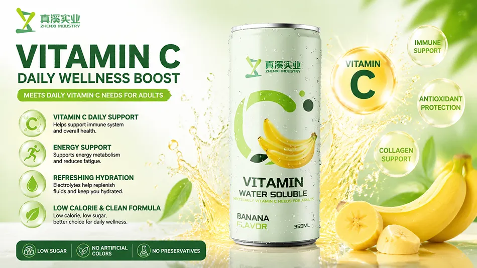 355ml banana vitamin C energy drink in sleek can by ZhenXi