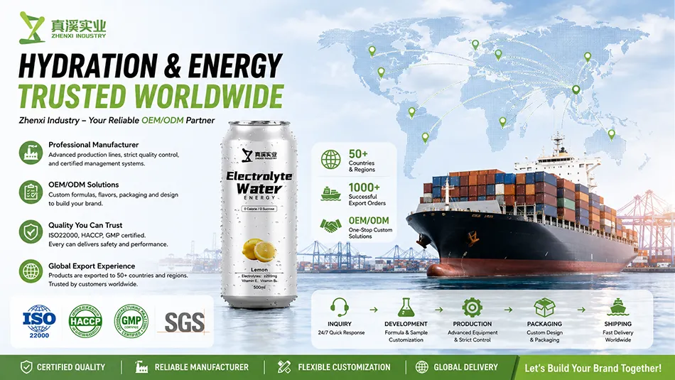 lemon electrolyte energy drink export supplier for beverage brands worldwide