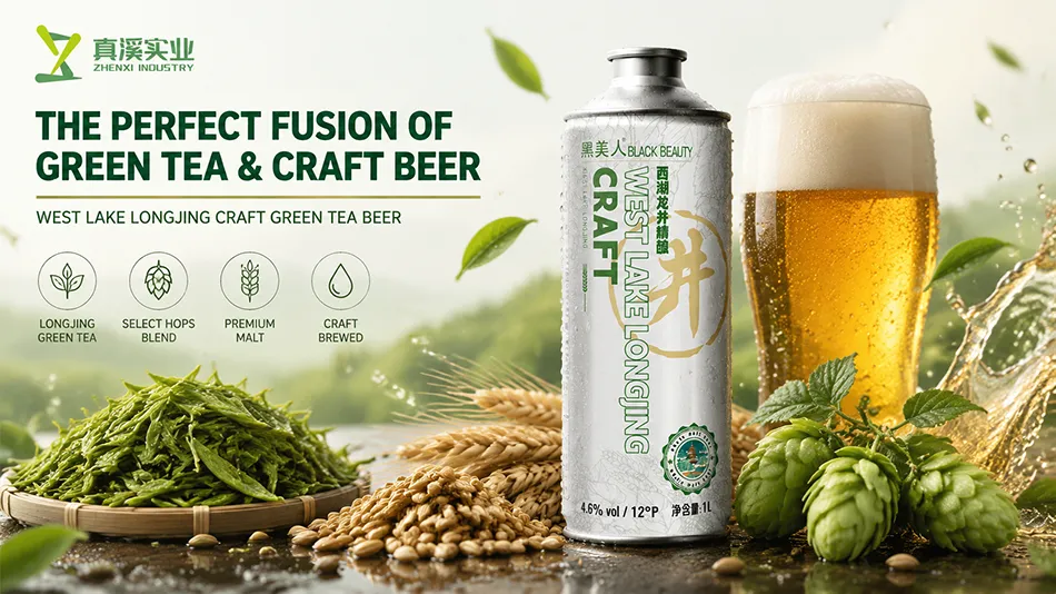 Longjing flavored craft tea beer with premium green tea aroma