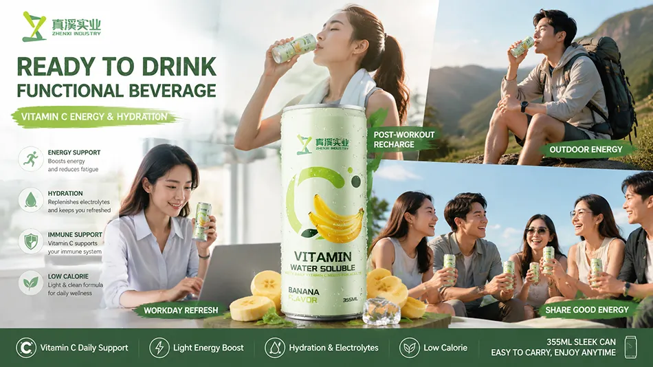 ready to drink banana vitamin C energy beverage for active lifestyle