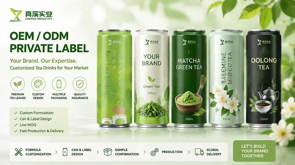 West Lake Longjing green tea OEM private label canned tea manufacturer