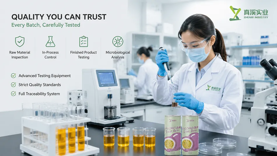 Quality control laboratory testing for non alcoholic fruit beer production