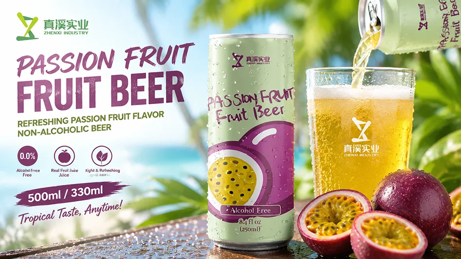 OEM passion fruit non alcoholic beer manufacturer private label alcohol free fruit beer
