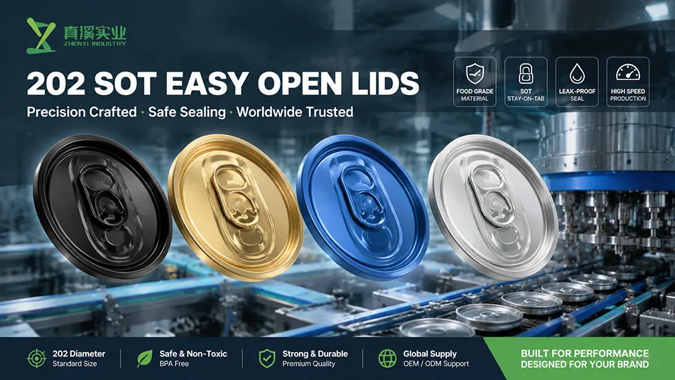 202 SOT aluminum can end manufacturer supplying OEM stay on tab beverage can lids worldwide