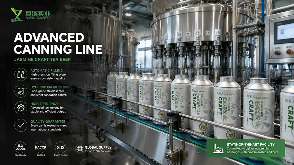 Jasmine craft tea beer manufacturing production line in beverage factory China
