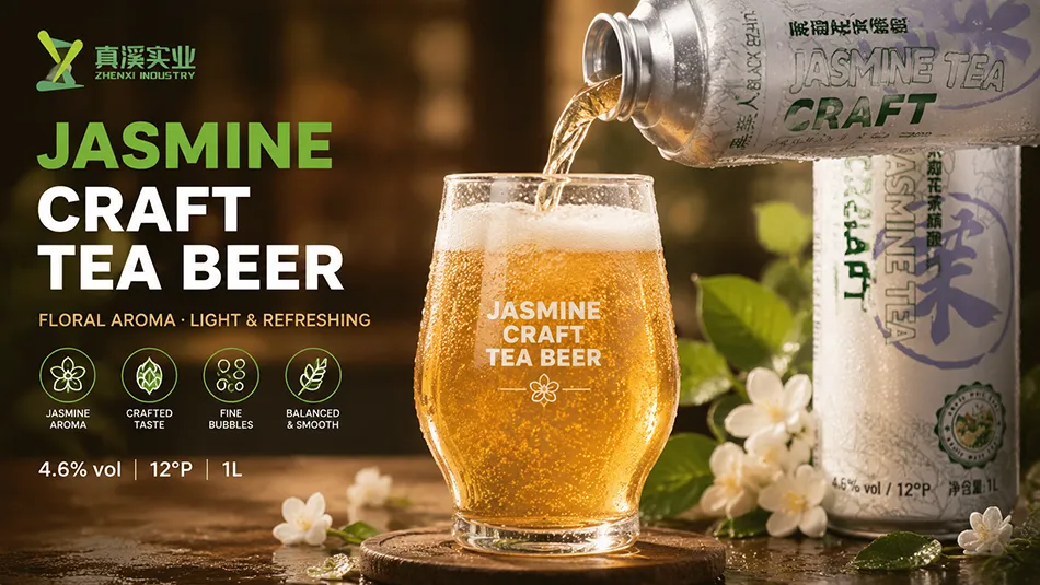 OEM jasmine flavored craft tea beer manufacturer private label craft beer supplier China