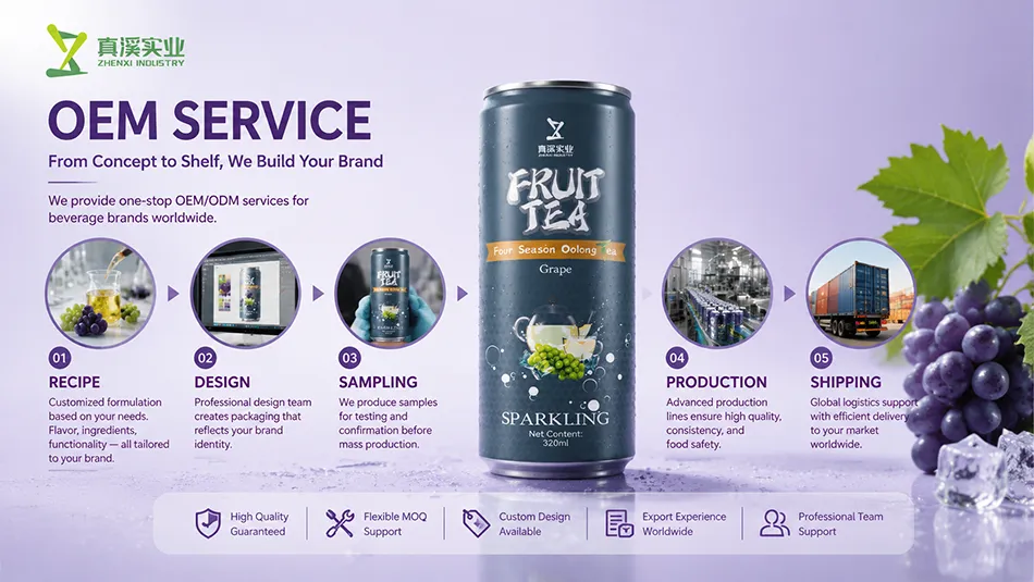 OEM and private label manufacturing service for grape oolong fruit tea