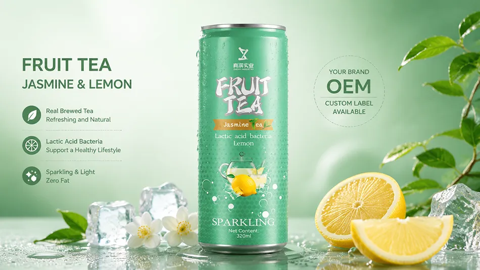 320ml canned fruit tea in aluminum can OEM private label ready to drink beverage hero product image