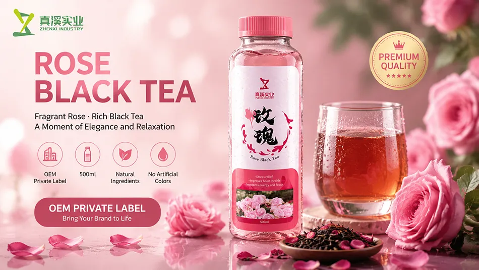 Rose Black Tea 500ml bottled scented tea OEM manufacturer private label supplier
