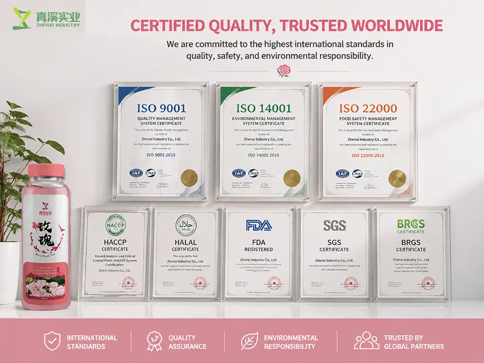 ISO 9001 ISO 14001 ISO 22000 certified tea beverage manufacturer