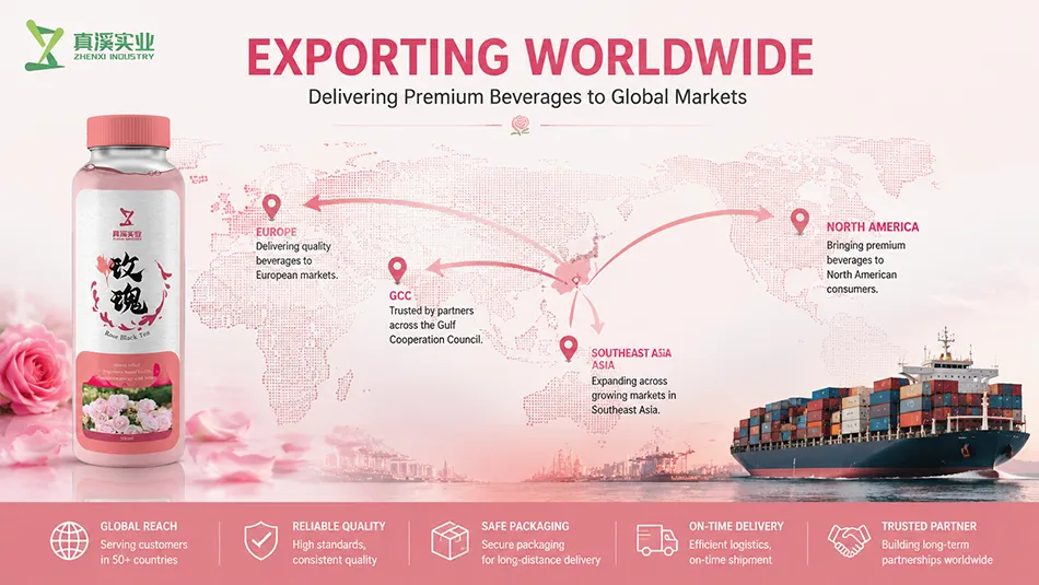 Rose Black Tea manufacturer exporting bottled tea worldwide
