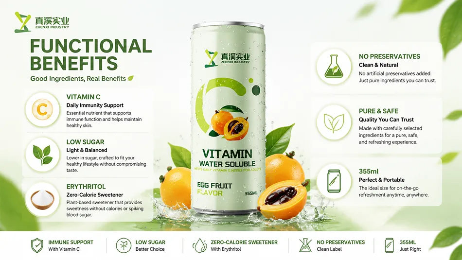 Functional benefits of Canistel Flavor Vitamin C Drink with vitamin C and low sugar formula