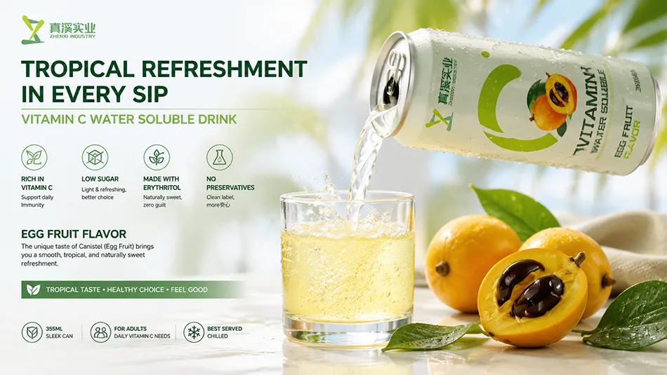 Fresh Canistel Flavor Vitamin C Drink served with tropical egg fruit