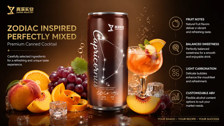 Capricorn Zodiac Cocktail Flavor Profile with Fruit Notes and Light Carbonation