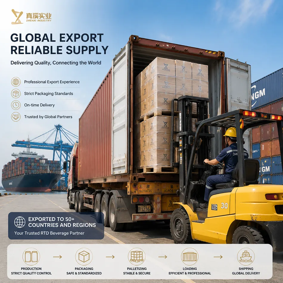 OEM Canned Cocktail Export Container Loading for International Beverage Distributors