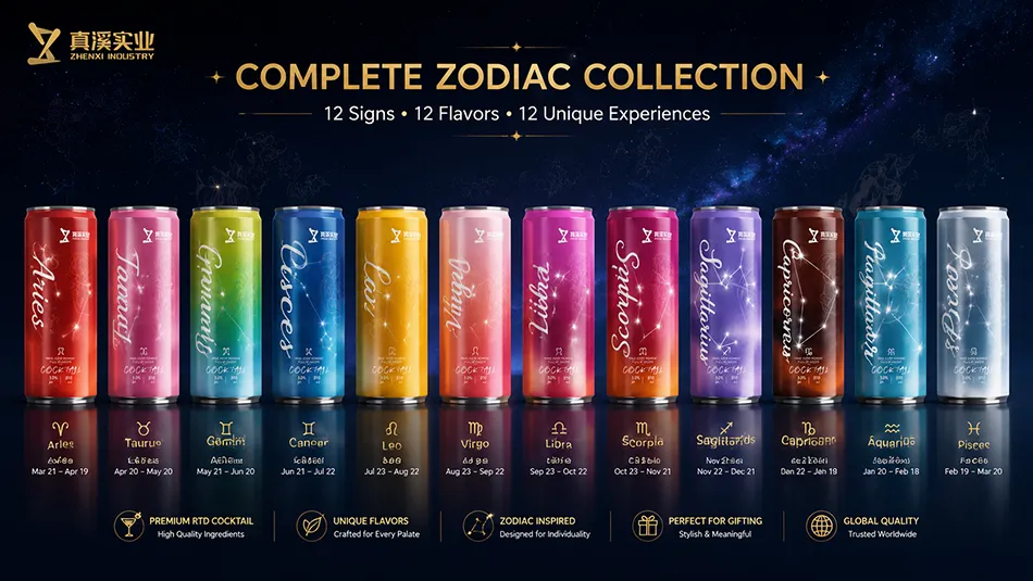 Private Label Zodiac Cocktail Twelve Zodiac Sign RTD Cocktail Series