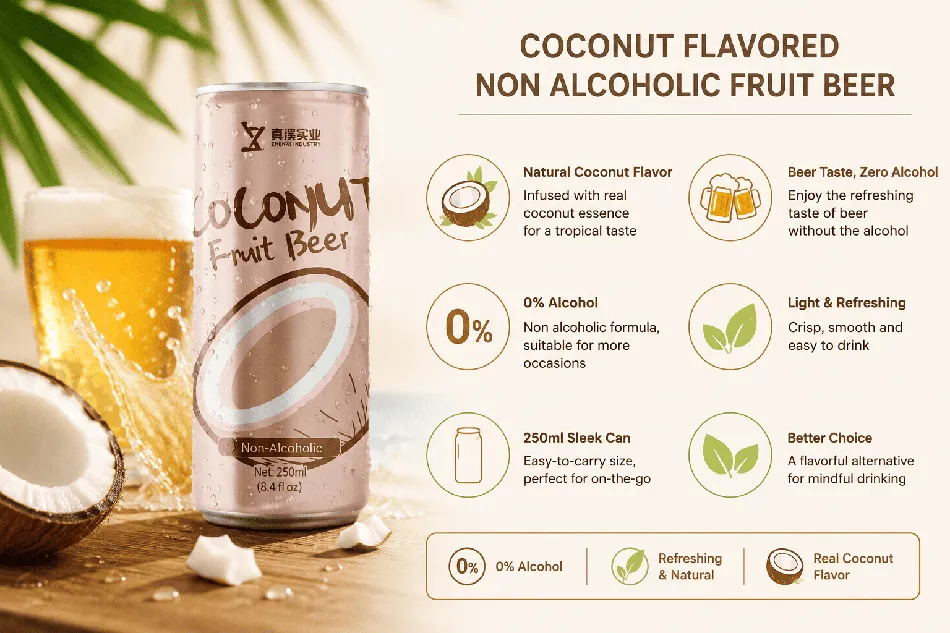 ZhenXi 250ml Coconut Flavored Non-Alcoholic Craft Fruit Beer