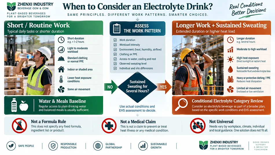 Prolonged sweating and conditional electrolyte category decision
