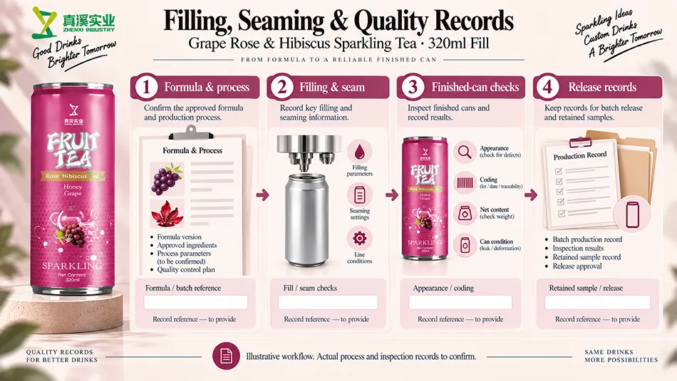 Formula, filling, seaming, finished-can checks and release-record workflow.