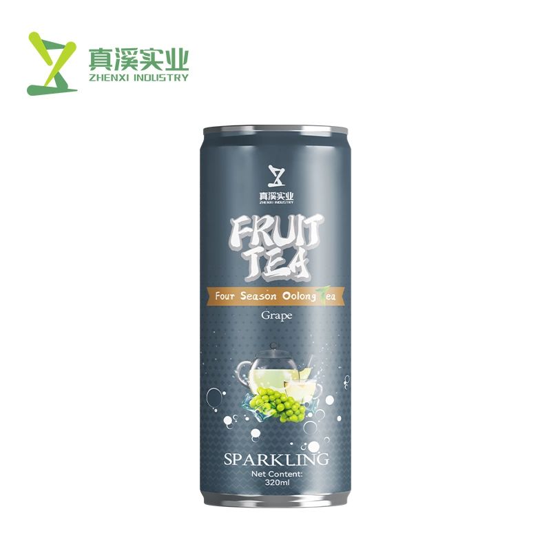 ZhenXi Grape Oolong Sparkling Tea can with Sparkling and 320ml net-content artwork