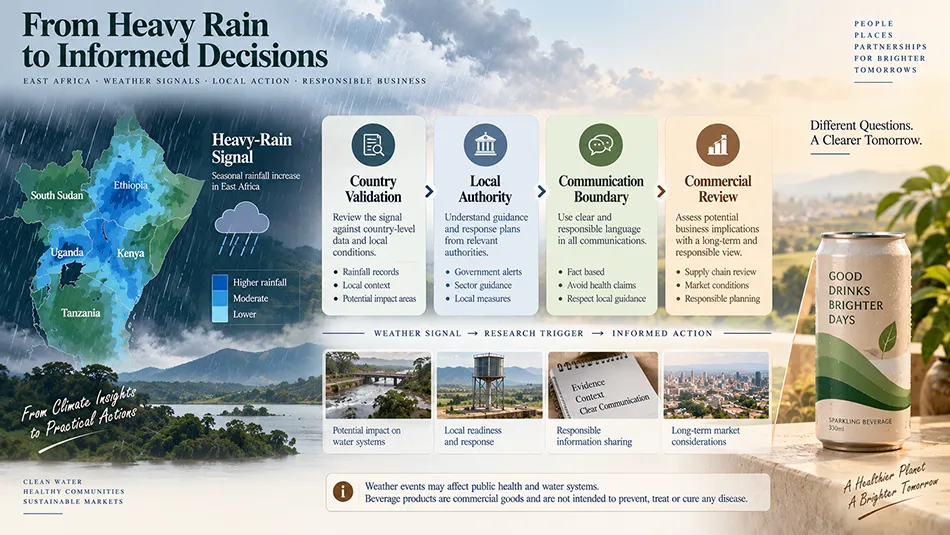 East Africa heavy-rain signal and beverage market validation framework