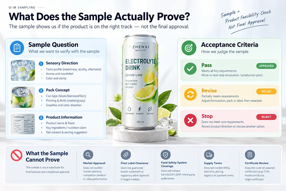 Electrolyte beverage sample purpose and acceptance criteria review
