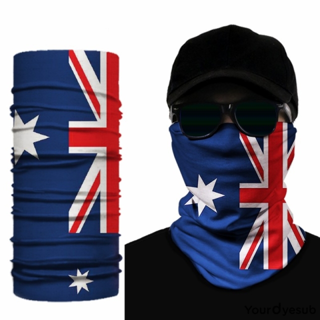 Australia flag neck gaiters Multifunctional bandanas face shields for Cycling fishing Skateboarding climbing,yourdyesub.com