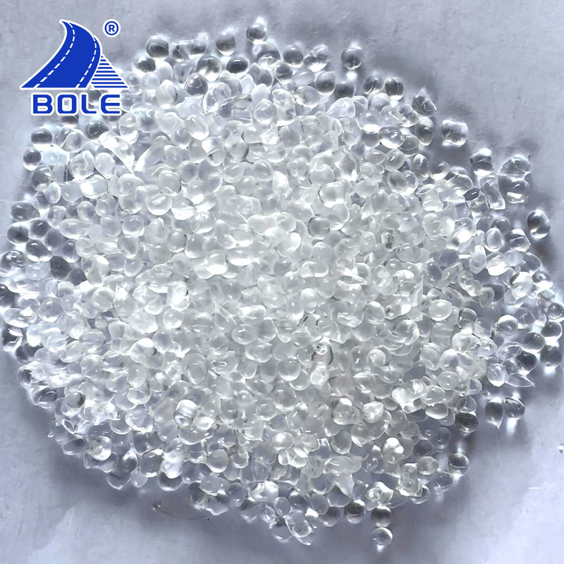 High-reflectivity glass beads (150-850μm) mixed in thermoplastic road marking paint for enhanced nighttime visibility and road safety compliance with AASHTO M249 standards.