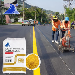 Yellow Thermoplastic Road Marking Paint with 20% Mixed Glass Beads – Perfect for lane dividers, crosswalks, and high-traffic areas with superior reflectivity.
