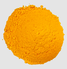 Fine powder of Chrome Yellow, showcasing its bright yellow color and smooth texture, ideal for industrial applications in thermoplastic road marking paint.