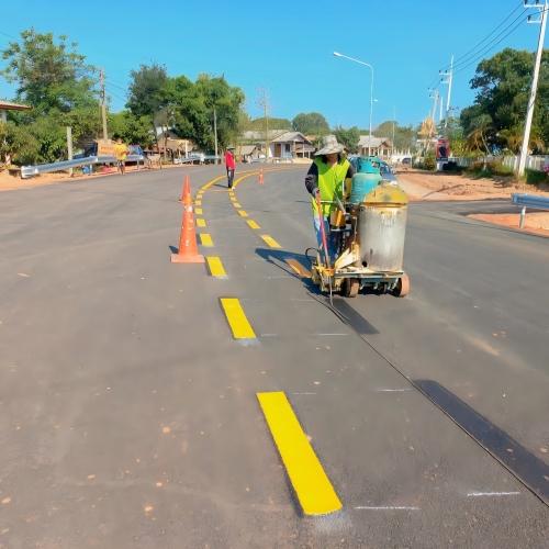 Pintura termoplástica para señalización vial amarilla